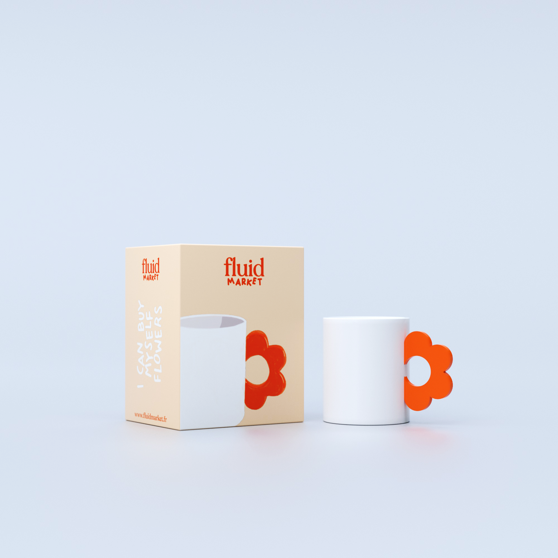 Orange Flower Mug
